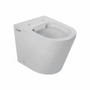 VASO WC A TERRA FILO PARETE RIMFREE IN CERAMICA BIANCA SERIE Q8