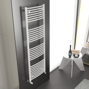CORDIVARI SCALDASALVIETTE CURVO LISA 22 BIANCO 700×500mm INTERASSE 444 mm
