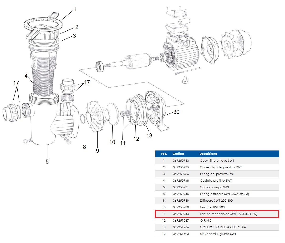 EBARA TENUTA MECCANICA DI RICAMBIO 369250944 PER POMPA ELETTRICA SWT 200 - immagine 2
