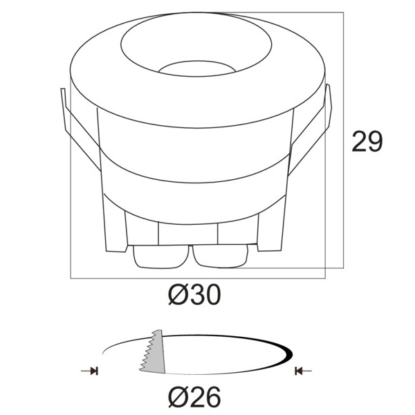 LIFE PUNTO LUCE LED INCASSO PER MENSLOLE 1,1W 4000K - immagine 4