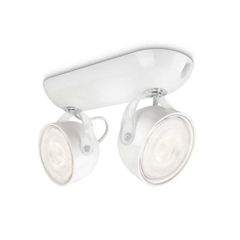PHILIPS SPOT LED ORIENTABILE "DYNA" 2x3W 2700K BIANCO - immagine 2
