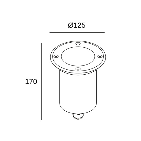 LEDS INTERRATO INOX AISI316 CARRABILE TONDO MODELLO GEA GU10 IP67 - immagine 4