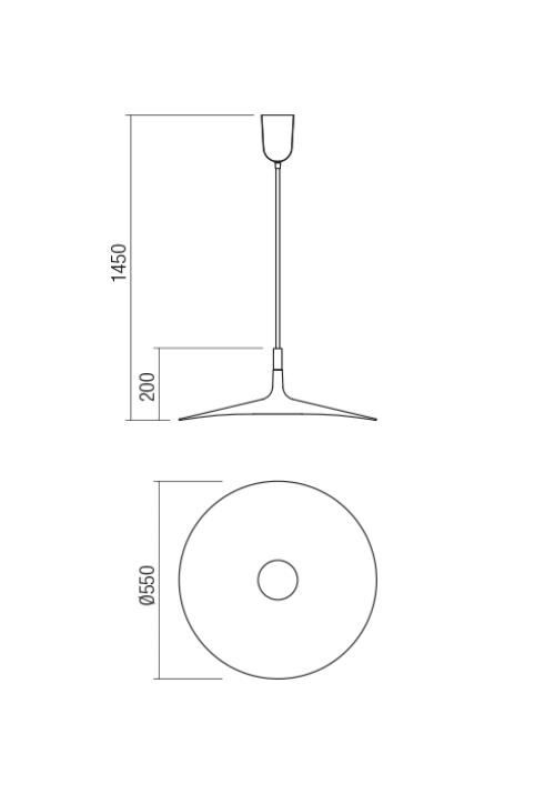 REDO SOSPENSIONE "KAI" 12W 3000K 1200LM D.55cm CANNA DI FUCILE - immagine 3