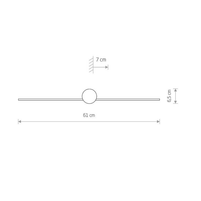 NOWODVORSKI APPLIQUE LED "PIN" 6W 4000K L.61CM NERO - immagine 2