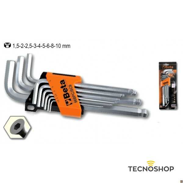 BETA SERIE 9 CHIAVI MASCHIO ESAGONALI PIEGATE CON PUNTA SFERICA - immagine 3