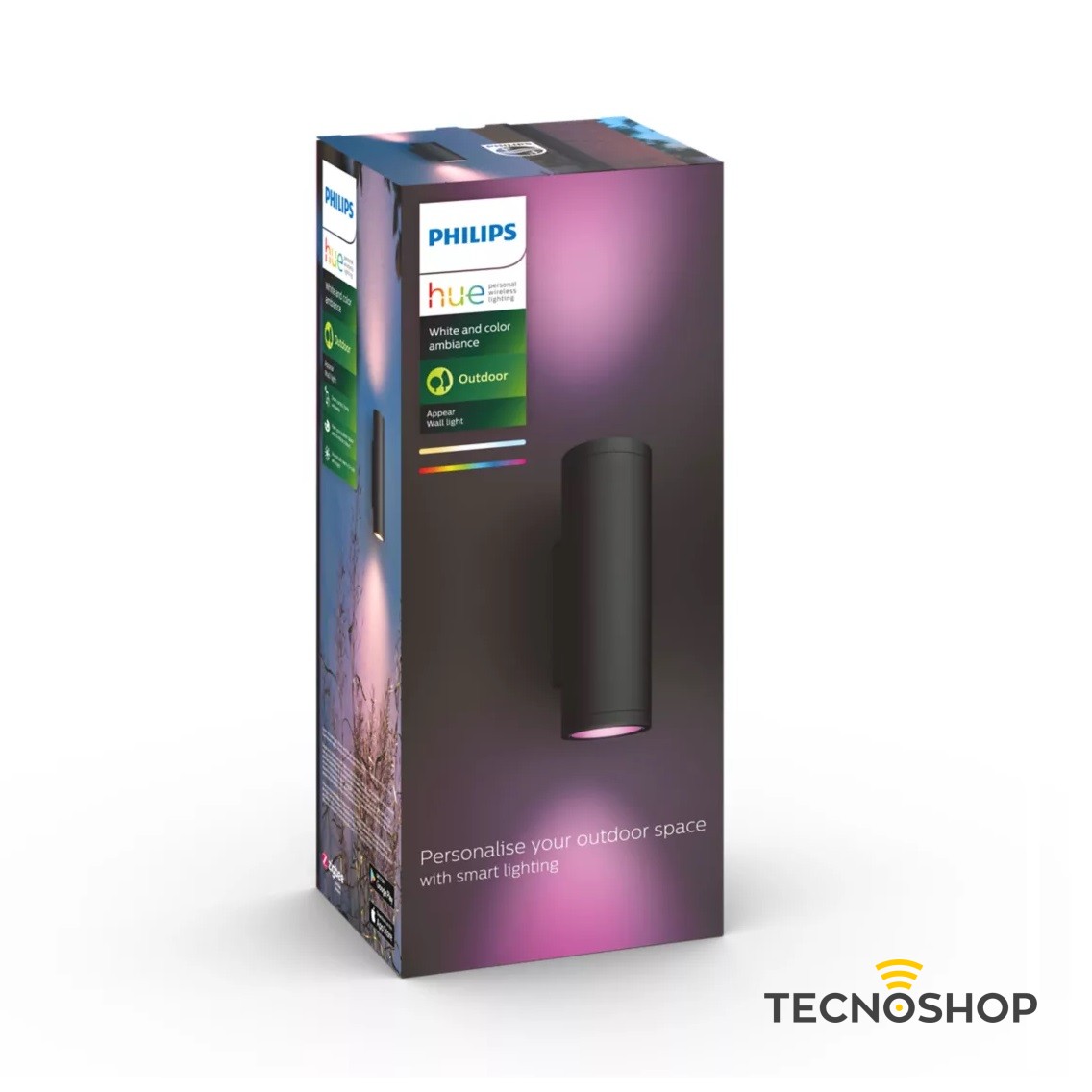 PHILIPS HUE LAMPADA DA PARETE NERA PER ESTERNI APPEAR - immagine 5