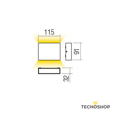 REDO APPLIQUE LED "KAMAL" 4.4W 4000K 115x91x32mm CON FINITURA CORTEN - immagine 2