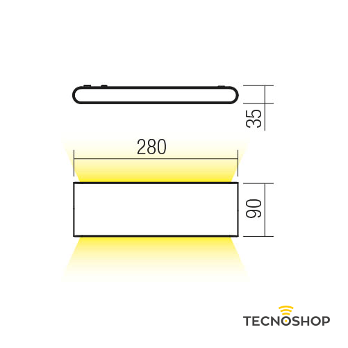 REDO APPLIQUE LED "POCKET" 24W 3000K 280mm IP54 BIANCO - immagine 3