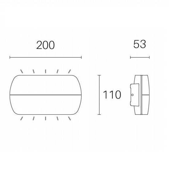 SOVIL APPLIQUE LED "PILLOW" UP&DOWN 10W 4000K CON FINITURA GRIGIA - immagine 3