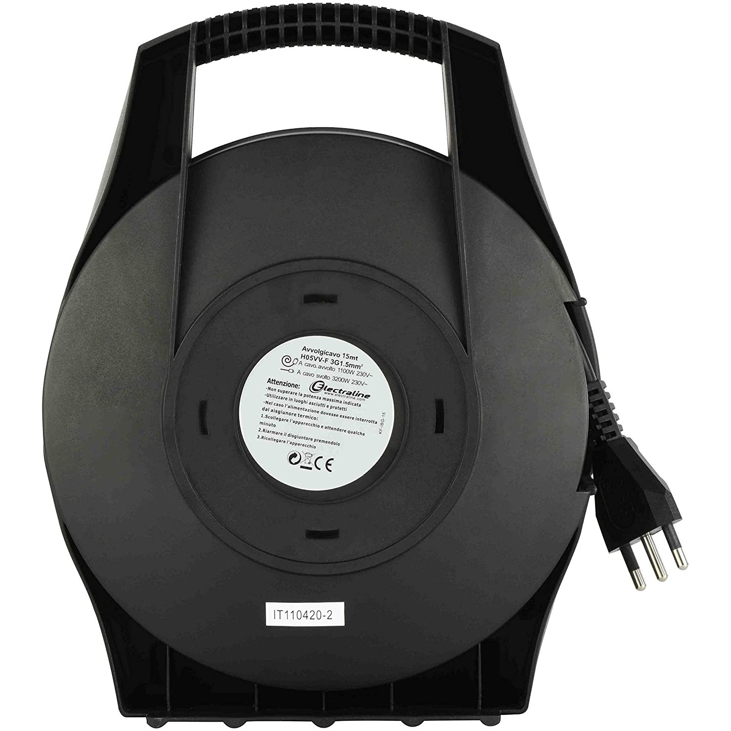 AVVOLGICAVO DOMESTICO CON 4 PRESE SCHUKO/BIPASSO 3x1.5mmq L.15mt - immagine 2