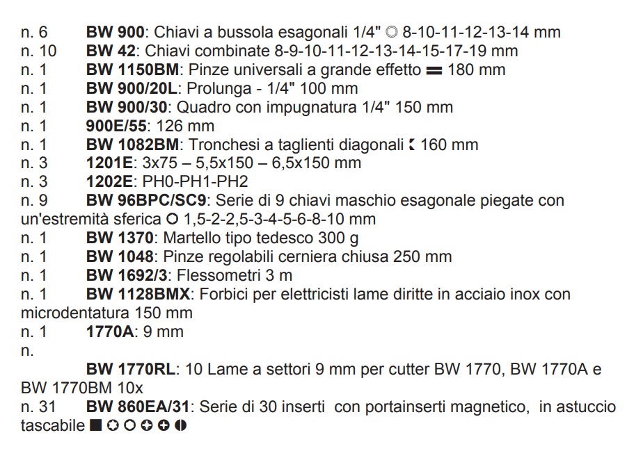 BETA VALIGIA BW 2052LE-82 CON ASSORTIMENTO DI 82 UTENSILI - immagine 6