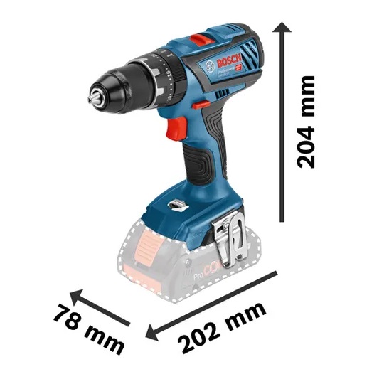 BOSCH TRAPANO A PERCUSSIONE GSB 18V-28 CON 2 BATTERIE 2Ah E CARICABATTERIE - immagine 4