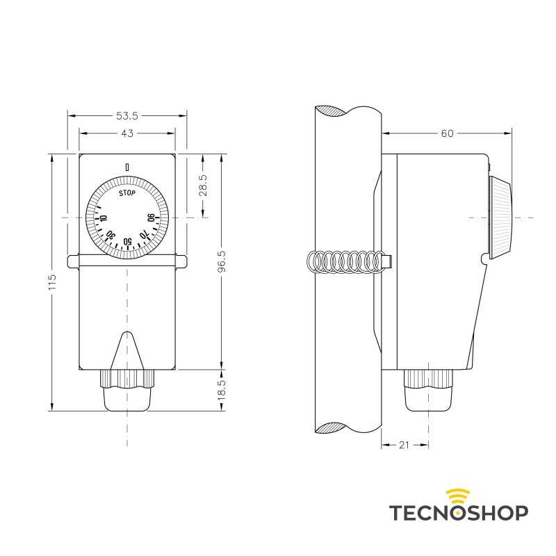 CEWEL TERMOSTATO A CONTATTO CON BRACCIALE 20°/90° PER TUBAZIONI - immagine 2