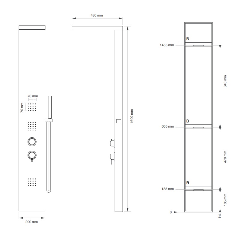 COLONNA DOCCIA IN ACCIAIO INOX NERO OPACO MODELLO SIRIO - immagine 3