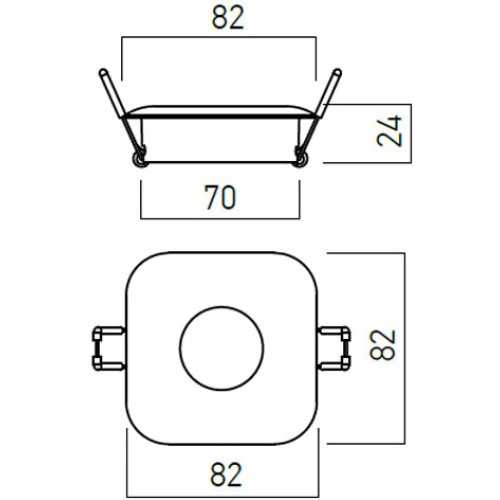 REDO FARETTO INCASSO QUADRATO MOD. XCOVER 1xGU10 NERO OPACO - immagine 2