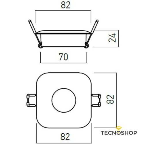 REDO FARETTO INCASSO QUADRATO XCOVER 1xGU10 BIANCO - immagine 2