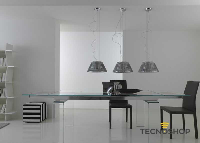 FABBIAN SOSPENSIONE "FLOW" 1xE27 D.35mm CON DIFFUSORE IN VETRO SPECCHIATO - immagine 3