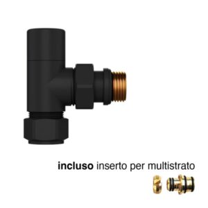 MAGMA DETENTORE PER RADIATORE DA 1/2" ARREDO NERO OPACO