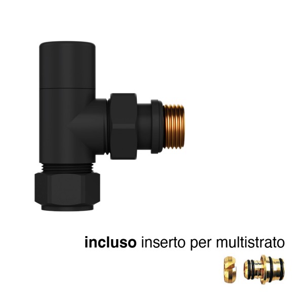 MAGMA DETENTORE PER RADIATORE DA 1/2" ARREDO NERO OPACO