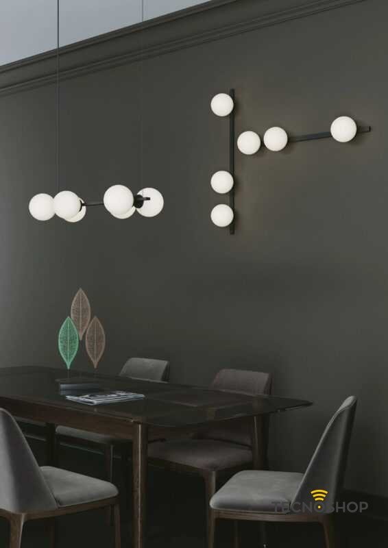 INTEC SOSPENSIONE "ENOIRE" 6xE14 L.120cm NERO MATT - immagine 3