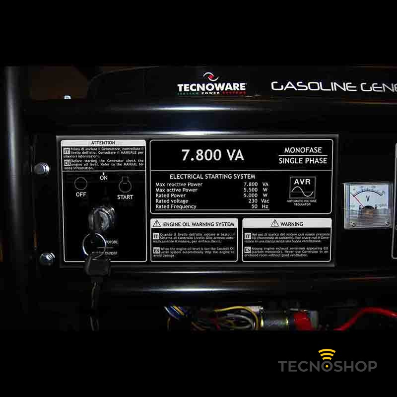 TECNOWARE GENERATORE A BENZINA DA 7800VA (5KW) 220V CON ACCENSIONE ELETTRICA - immagine 7