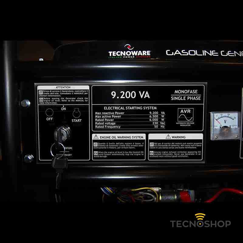 TECNOWARE GENERATORE A BENZINA DA 9200VA (6kW) 220V SENZA AVVIATORE - immagine 3