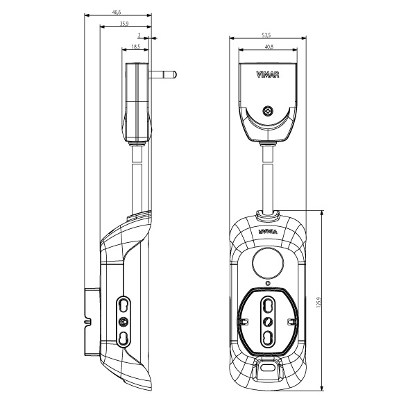 VIMAR MULTIPRESA CON 1 PRESA SCHUKO 16A + 2 BPRESE E CAVO 1,5mt - immagine 2
