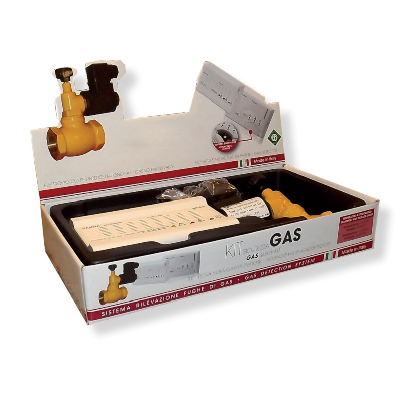 GECA KIT RILEVAZIONE FUGHE GAS METANO + ELETTROVALVOLA DA 3/4" - immagine 4