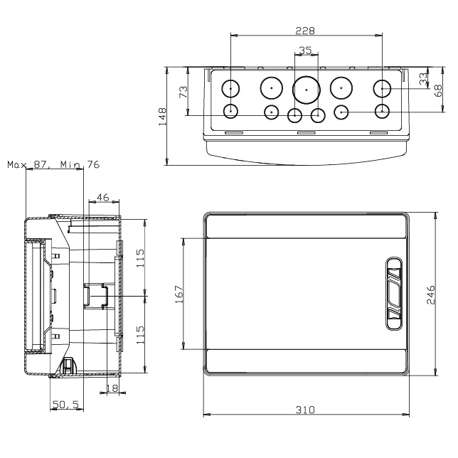 AEG CENTRALINO PARETE STAGNO 1 FILA 12 MODULI - immagine 2