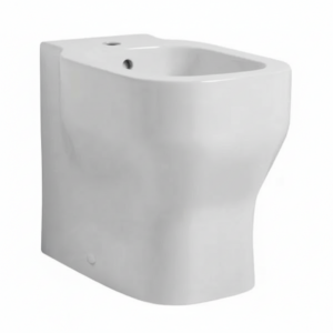 BIDET A TERRA FILO PARETE IN CERAMICA BIANCA SERIE GLAZE