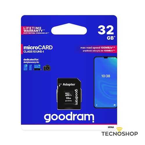 GOODRAM MICROSD 32GB 10 UHS I + ADATTATORE - immagine 2