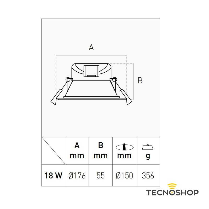 CENTURY INCASSO LED WI-FI SPOTFIVE 18W RGB + 3000K/6500K - immagine 3