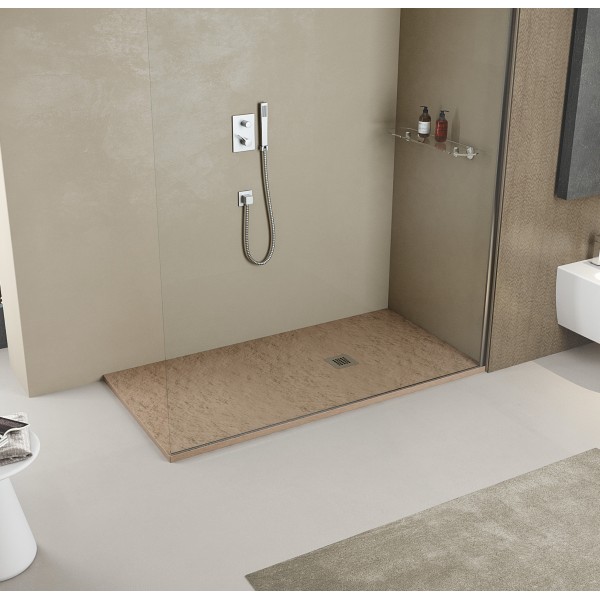 PIATTO DOCCIA RETTANGOLARE 80x120cm IN MARMORESINA SABBIA MODELLO STONE FREE H.2,8mm - immagine 2