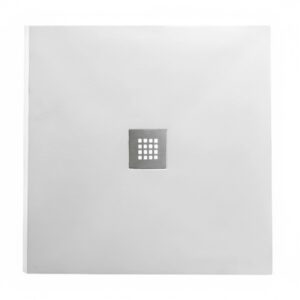 PIATTO DOCCIA QUADRATO 80x80cm IN MARMORESINA BIANCO MODELLO STONE FREE H.2,8mm