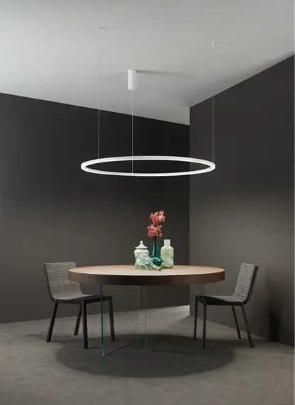 INTEC SOSPENSIONE LED CIRCOLARE "HOOP" 60W D.120cm TRICOLOR BIANCA - immagine 4