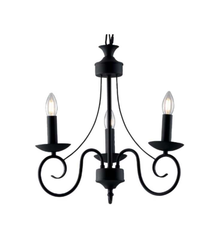 INTEC SOSPENSIONE "BEATRICE" 3xE14 H.120cm ANTRACITE - immagine 2