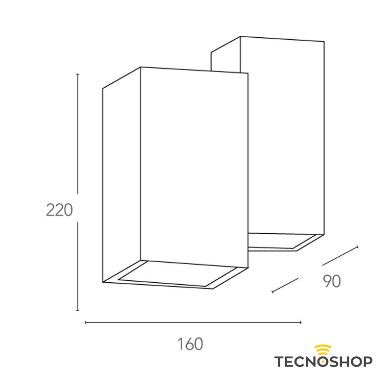 INTEC APPLIQUE A PARETE “FOSTER” 4xGU10 IN GESSO BIANCO - immagine 4