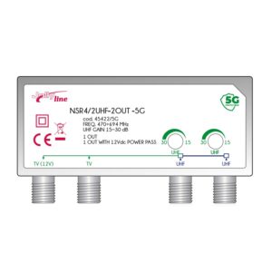AMPLIFICATORE DI SEGNALE DA ESTERNO 2UHF - 2OUT CON FILTRO 5G