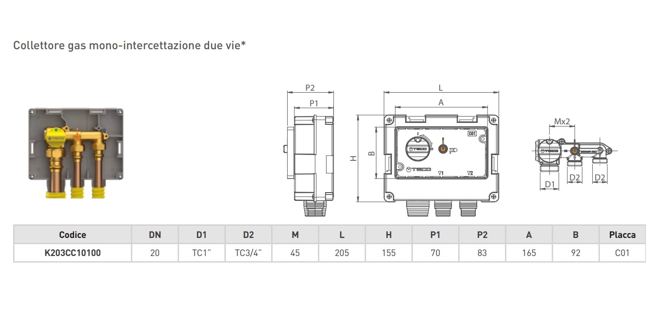 TECO COLLETTORE GAS CON INTERCETTAZIONE GENERALE A DUE VIE - immagine 5