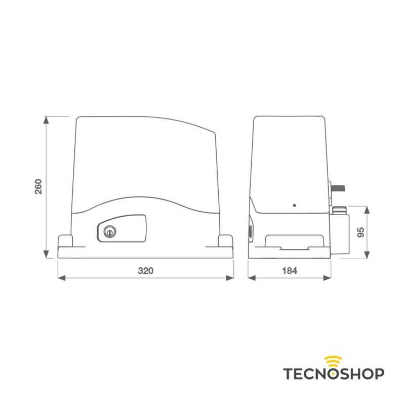 KEY KIT SCORREVOLE TURBO 230V 800KG SENZA NIGHT LIGHT SYSTEM - immagine 2
