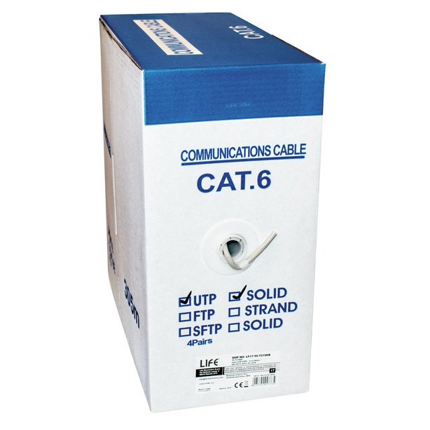 LIFE CAVO UTP CAT6 CCA AWG23 GUAINA GRIGIA - immagine 3