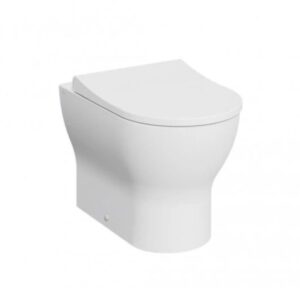 VASO WC A TERRA FILO PARETE IN CERAMICA BIANCA SERIE MIA ROUND