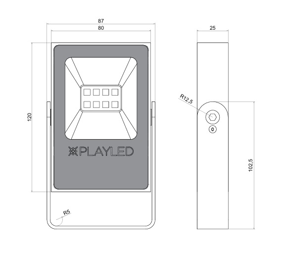 PLAYLED PROIETTORE PICO BIANCO 30W ASIMMETRICO 3000K 3252LM IP65 - immagine 3