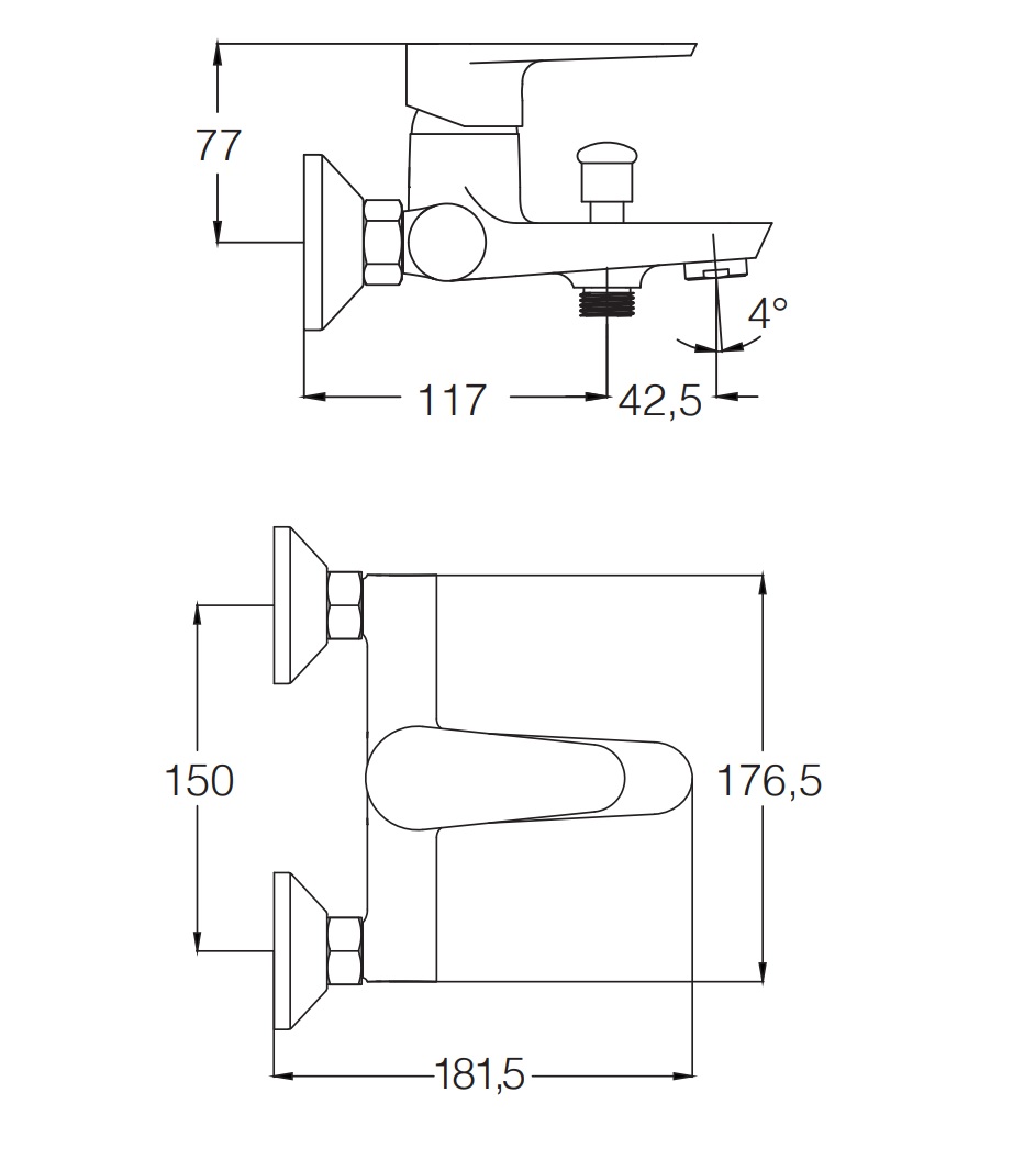 AMBRA MISCELATORE VASCA ESTERNO CON DOCCIA SERIE PINK 2.0 CROMATO - immagine 2