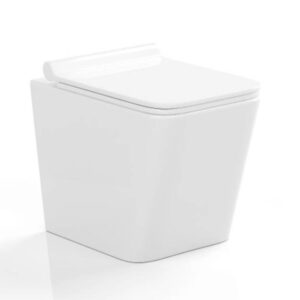 VASO WC A TERRA FILO PARETE IN CERAMICA BIANCA SERIE PLUMA SENZA BRIDA