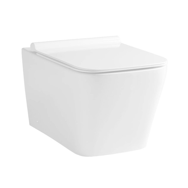 VASO WC SOSPESO IN CERAMICA BIANCA SERIE PLUMA SENZA BRIDA