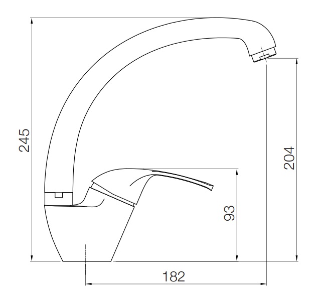 AMBRA MISCELATORE MONOCOMANDO LAVELLO GRANITO AVENA CON CANNA ALTA SNODATA - immagine 2