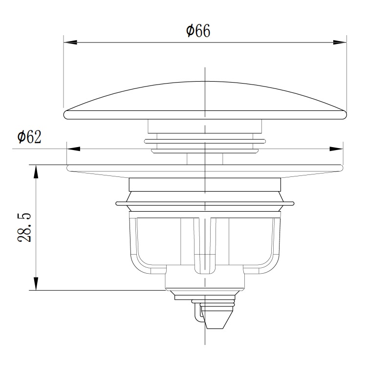 AMBRA TAPPO PILETTA CLICK CLACK PUFFOMAX CROMATO - immagine 4