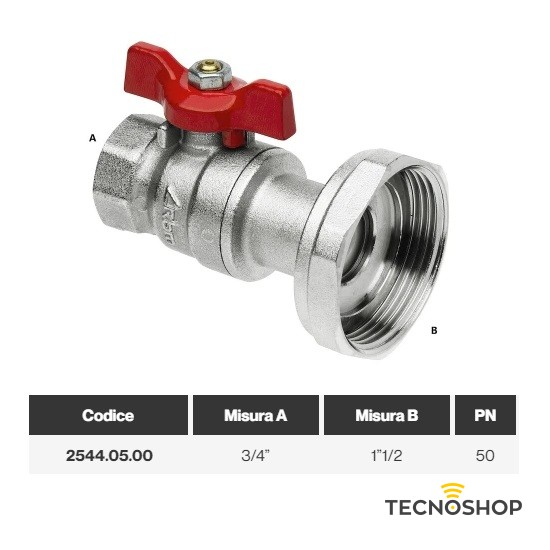 RBM VALVOLA A SFERA CON RITEGNO 3/4"x1"1/2 - immagine 2