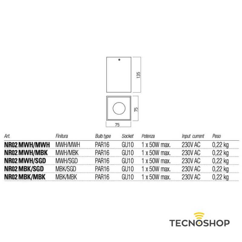 REDO XNITRO PLAFONE QUADRATO NERO CON INTERNO NERO - immagine 2